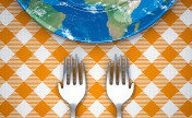 Forks And Globe Plate 176x108